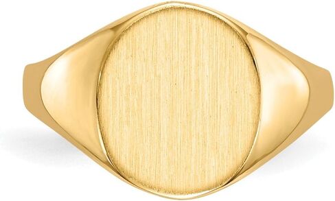 Solid 14k Yellow Gold 11.0x9.5mm Open Back Engravable Monogram Signet Ring Band Size 5 in Kuwait