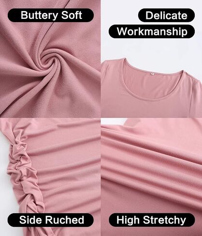 KUNINDOME Maternity Dresses for Daily, Baby Shower Photography, Short Sleeve Sleeveless Tank Dresses, Side Ruching in Kuwait