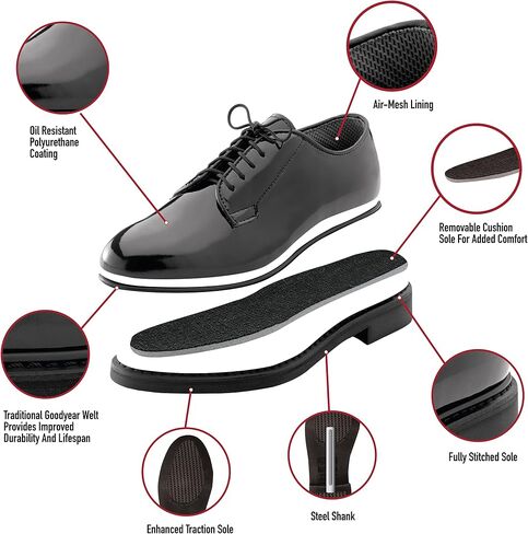 Rothco Uniform Oxford/Hi-Gloss Shoe, Black, W/14 in Saudi Arabia