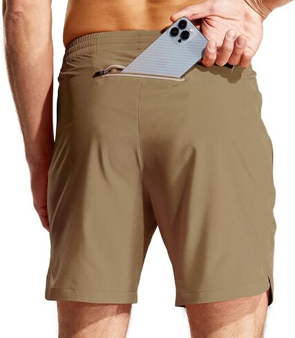 MIER Men's Running Shorts 7" Quick Dry Gym Athletic Workout Shorts with Zipper Pockets in Saudi Arabia