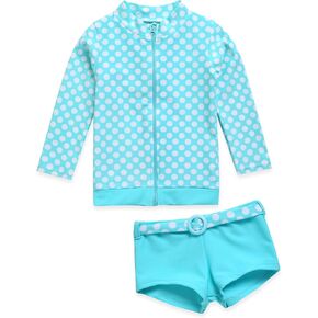 طقم ملابس سباحة VAENAIT BABY 2T-7T للأطفال البنات بعامل حماية من الأشعة فوق البنفسجية 50+ من Rashguard، قميص طويل وسروال قصير in Kuwait