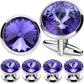 Cufflinks for Men with 4/6 pcs Shirt Studs Set, Gift Box Packed, Mens Jewelry or Accessories for Wedding, Party, Anniversary, Birthday