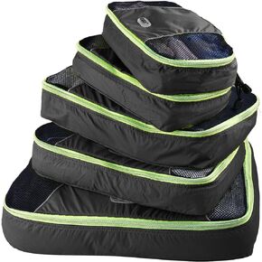 GOX Ultra Light 5 piece Packing Cubes Travel Luggage Organizer 1 Large 2 Medium 2 Small (Orange)