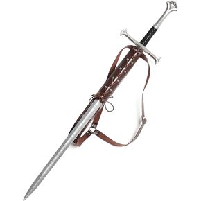 HZMAN Medieval Renaissance Leather Sword Frog Sword LARP Costume Accessory Shoulder Strap Frog Sword Back Belt