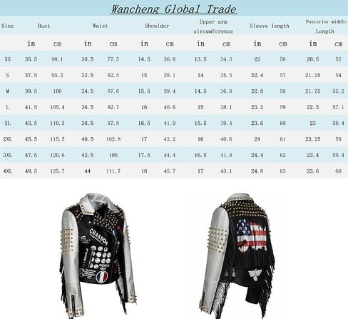 معطف LC WANCHENG GLOBAL TRADE للسيدات مطبوع عليه جرافيتي كلاسيكي مثير بأكمام طويلة وسترة جلدية قصيرة للدراجات النارية in Saudi Arabia