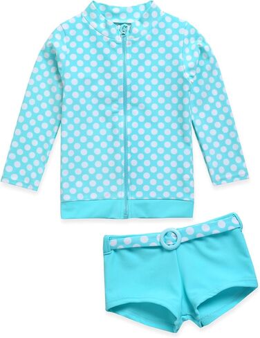 VAENAIT BABY 2T-7T Kids Girls UPF 50+ UV Protection Rashguard Swimsuit Long Shirt and Shorts Set in Kuwait