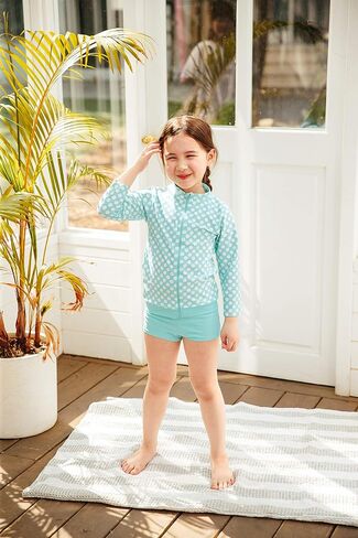 VAENAIT BABY 2T-7T Kids Girls UPF 50+ UV Protection Rashguard Swimsuit Long Shirt and Shorts Set in Kuwait