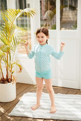 VAENAIT BABY 2T-7T Kids Girls UPF 50+ UV Protection Rashguard Swimsuit Long Shirt and Shorts Set in Kuwait