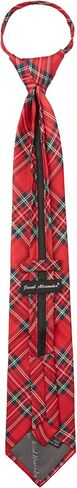 Jacob Alexander Merry Christmas Royal Stewart Red Plaid Men's Pre-Tied Zipper Neck Tie in Saudi Arabia