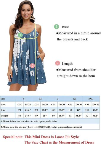 COLOWANA Women's Spaghetti Strap Mini Dress V Neck Boho Floral Printed Casual Summer Beach Short Sundress with Pockets in Kuwait