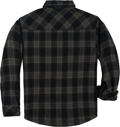 COEVALS CLUB Men's Flannel Jacket Sherpa Lined Quilted Cotton Snap Button Up Long Sleeve Shirts Hooded Jacket in Kuwait