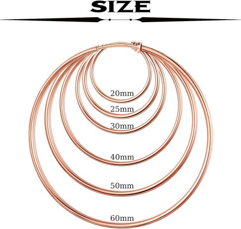 HAIAISO 6 Pairs Clip On Hoop Earrings for Women Fake Hoop Earrings Spring Hoop Earrings Set for Non-Pierced Ears Jewelry 6 Sizes in Kuwait