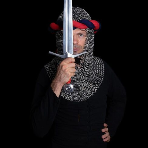 Mythrojan Chainmail Coif فارس العصور الوسطى عصر النهضة درع سلسلة البريد هود فايكنغ LARP 16 مقياس in Kuwait