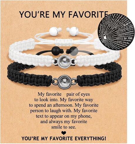 UNGENT THEM I Love You 100 Languages Braided Rope Bracelets Couples Gifts for Boyfriend, Girlfriend, My Love, Soulmate, Anniversary Valentines Day Birthday Christmas Gift for Him and Her… in Saudi Arabia
