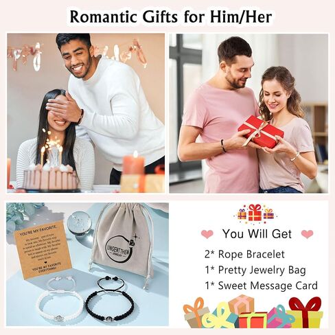 UNGENT THEM I Love You 100 Languages Braided Rope Bracelets Couples Gifts for Boyfriend, Girlfriend, My Love, Soulmate, Anniversary Valentines Day Birthday Christmas Gift for Him and Her… in Saudi Arabia