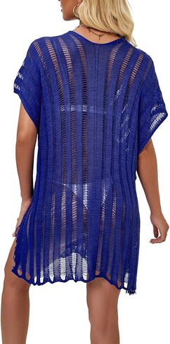 Beamuse Bathing Suit Cover Ups for Women, Women's Swimwear Beach Bikini Swimsuit Pool Crochet Side Split Dress in Kuwait