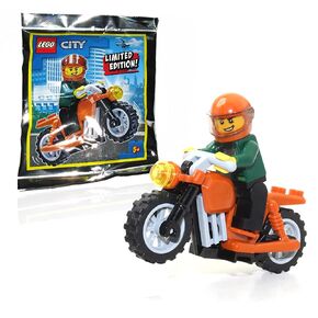 LEGO Town City Minifigure - Cool Kid on Dark Orange Motorcycle Foil Pack Limited Edition (16 Pieces) in Saudi Arabia