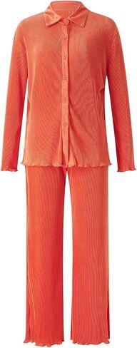 NUFIWI Women Y2K 2 Piece Pants Set Oversized Floral Printed Button Down Shirt High Waist Pants Outfits Summer Streetwear in Kuwait