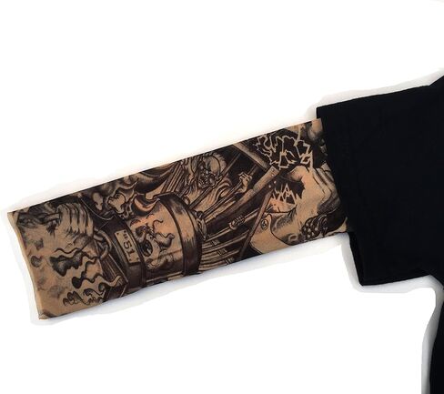 Wild Rose 720 Kids Boys Tattoo Shirt Cotton Tee with Mesh Sleeves, Black in Saudi Arabia