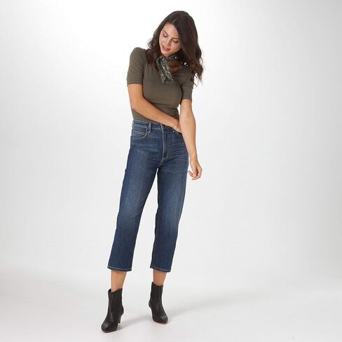 Lee Women's High Rise Straight Leg Crop Jean in Kuwait