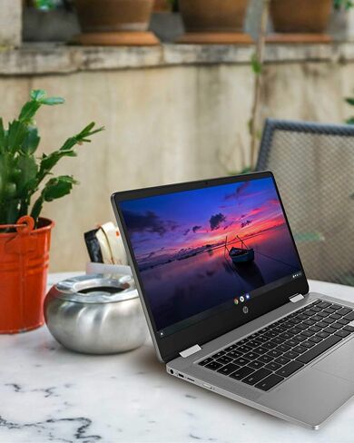HP Chromebook x360 14a Laptop - Dual Core Intel Celeron N4020 - 4 GB RAM - 32 GB eMMC Storage - 14-inch HD Touchscreen - Google Chrome OS - Lightweight and Long Battery Life (14a-ca0010nr, 2020) in Saudi Arabia