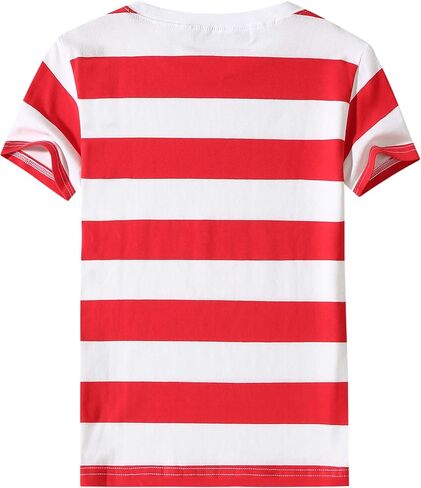 SSLR-Big-Boys-Striped-Shirts-Short Sleeve Tee Shirt Crew Neck Cotton Causal Lightweight in Saudi Arabia