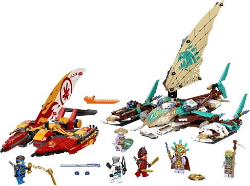 LEGO NINJAGO Catamaran Sea Battle 71748 Building Kit; Ninja Playset Featuring Catamaran Toys and NINJAGO Kai, Jay and Zane; Best Gift for Kids Who Love Creative Play, New 2021 (780 Pieces) in Saudi Arabia