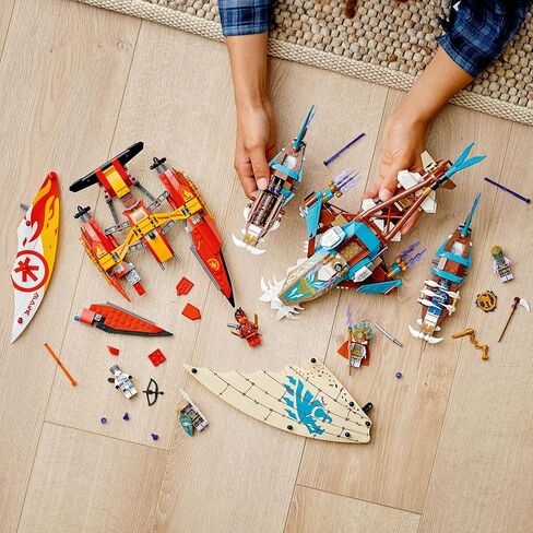 LEGO NINJAGO Catamaran Sea Battle 71748 Building Kit; Ninja Playset Featuring Catamaran Toys and NINJAGO Kai, Jay and Zane; Best Gift for Kids Who Love Creative Play, New 2021 (780 Pieces) in Saudi Arabia