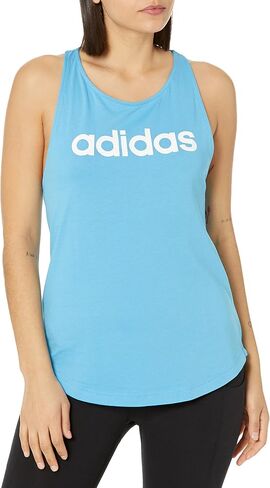 adidas Women's Essentials Loose Logo Tank Top, App Sky Rush/White, XX-Small in Kuwait