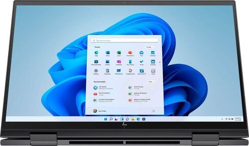 Newest HP Envy X360 15.6" FHD Touchscreen 2-in-1 Laptop, AMD 6-Core Ryzen 5 5500U, 16GB RAM 512GB NVMe SSD, WiFi6, HDMI 2.0, Type-C, Backlit Keyboard, Fingerprint, Windows 11 Pro (15M-EU0033DX,Black) in Saudi Arabia