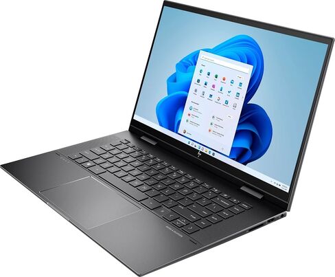 Newest HP Envy X360 15.6" FHD Touchscreen 2-in-1 Laptop, AMD 6-Core Ryzen 5 5500U, 16GB RAM 512GB NVMe SSD, WiFi6, HDMI 2.0, Type-C, Backlit Keyboard, Fingerprint, Windows 11 Pro (15M-EU0033DX,Black) in Saudi Arabia