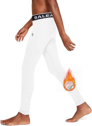 BALEAF Youth Boys' Compression Thermal Baselayer Sport Basketball Tights Fleece Lined Leggings in Saudi Arabia