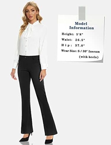 سروال فستان نسائي من SEVEGO مقاس 28 بوصة/30 بوصة/32 بوصة/34 بوصة بنطلون عمل مع 4 جيوب طويل القامة وطويل وصغير الحجم للعمل غير الرسمي in Kuwait