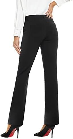 سروال فستان نسائي من SEVEGO مقاس 28 بوصة/30 بوصة/32 بوصة/34 بوصة بنطلون عمل مع 4 جيوب طويل القامة وطويل وصغير الحجم للعمل غير الرسمي in Kuwait