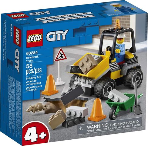 LEGO City Roadwork Truck 60284 Toy Building Kit; Cool Roadworks Construction Set for Kids, New 2021 (58 Pieces) in Saudi Arabia
