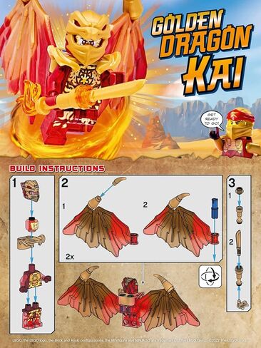 LEGO NINJAGO Crystalized Minifigure - Kai (Golden Dragon) with Wings and Gold Fire Sword in Saudi Arabia