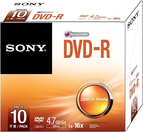 Sony 10DMR47SS 16x DVD-R 4.7GB Recordable DVD Media - 10 Pack in Saudi Arabia