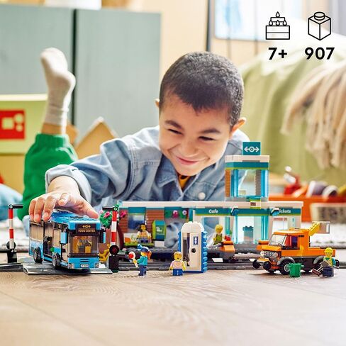 مجموعة ألعاب بناء سيتي ترين ستيشن 60335 للبنين والبنات والأطفال من سن 7 سنوات فما فوق (907 قطعة) من ليجو in Kuwait