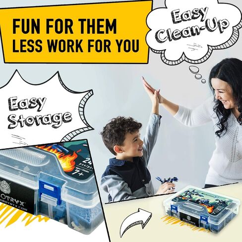 Robot Building Toy Gift for Boys, Perfect STEM Gift for Builders Ages 6, 7, 8, 9, and 10 Year Olds, Blue SnabGlider (246 Pcs) Robotryx by JitteryGit in Saudi Arabia