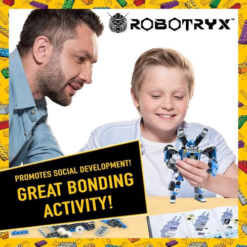 Robot Building Toy Gift for Boys, Perfect STEM Gift for Builders Ages 6, 7, 8, 9, and 10 Year Olds, Blue SnabGlider (246 Pcs) Robotryx by JitteryGit in Saudi Arabia