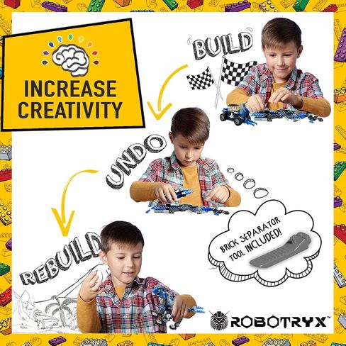 Robot Building Toy Gift for Boys, Perfect STEM Gift for Builders Ages 6, 7, 8, 9, and 10 Year Olds, Blue SnabGlider (246 Pcs) Robotryx by JitteryGit in Saudi Arabia