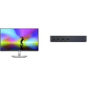 شاشة Dell S2721H مقاس 27 بوصة عالية الدقة 1920 × 1080 75 هرتز، ومكبرات صوت مزدوجة مدمجة، ومنافذ HDMI مزدوجة مدمجة، فضي بلاتيني وSE2722HX - شاشة FHD مقاس 27 بوصة (1920 × 1080) 16:9، أسود in Kuwait