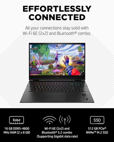 OMEN من HP Laptop 16، NVIDIA GeForce RTX 3070، الجيل الثاني عشر Intel Core i7-12700H، ذاكرة الوصول العشوائي 16 جيجابايت، 512 جيجابايت SSD، شاشة Quad HD IPS، Windows 11 Home، لوحة مفاتيح بإضاءة خلفية RGB، درجات حرارة محسنة (16-b1020nr، 2022) in Saudi Arabia