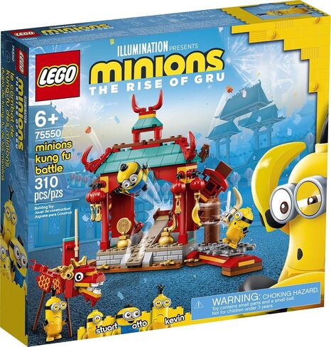 LEGO Minions: The Rise of Gru: Minions Kung Fu Battle (75550) Toy Temple Building Set for Kids, a Great Present for Kids Who Love Minions, Kevin and Stuart Minion Toy Figures (310 Pieces) in Saudi Arabia