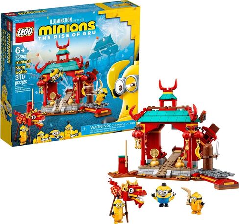 LEGO Minions: The Rise of Gru: Minions Kung Fu Battle (75550) Toy Temple Building Set for Kids, a Great Present for Kids Who Love Minions, Kevin and Stuart Minion Toy Figures (310 Pieces) in Saudi Arabia