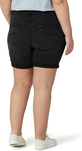 Lee Women's Plus Size Ultra Lux Mid-Rise Straight Leg Jean Short in Saudi Arabia