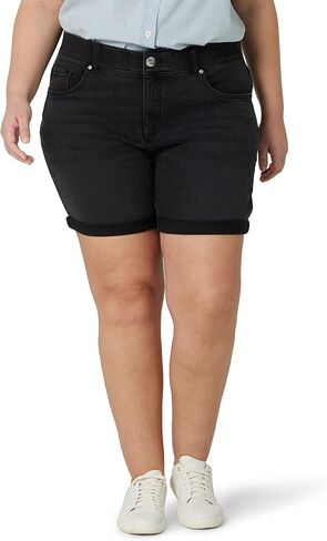 Lee Women's Plus Size Ultra Lux Mid-Rise Straight Leg Jean Short in Saudi Arabia
