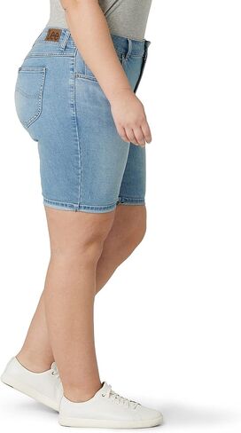Lee Women's Plus Size Legendary Mid-Rise Cuffed Bermuda Jean Short in Saudi Arabia