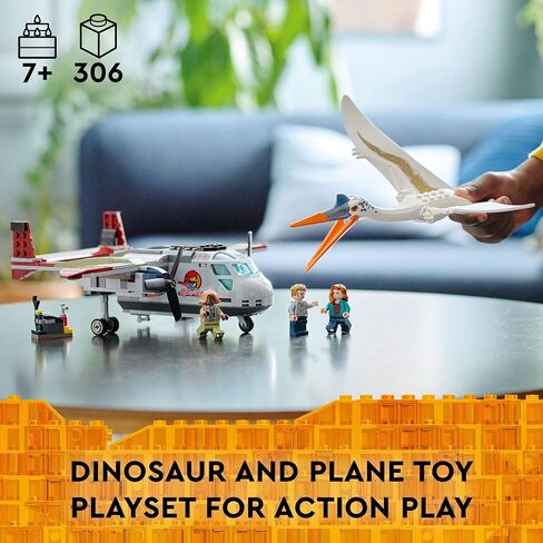 LEGO Jurassic Dominion World Quetzalcoatlus Plane Ambush 76947 Dinosaur Building Toy Set for Kids Aged 7 and up (293 Pieces) in Saudi Arabia