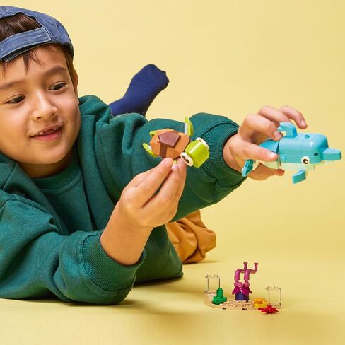 LEGO Creator 3in1 Dolphin and Turtle 31128 Building Toy Set for Kids, Boys, and Girls Ages 6+ (137 Pieces) in Saudi Arabia